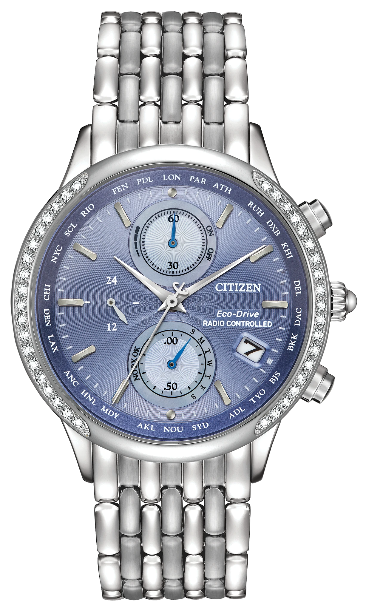 Citizen A-T Ladies Eco-Drive Blue Dial Diamond Watch | CITIZEN
